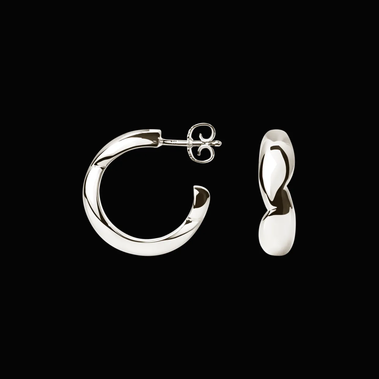 CAMILLE BRINCH SMALL PUFFER ØRERINGE SØLV - SPUH