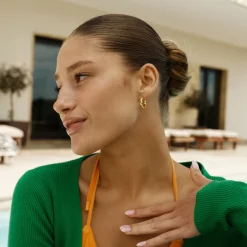 CAMILLE BRINCH SMALL SHINY SPARKLY HOOPS ØRERINGE FORGYLDT SØLV - SSSPH-FG