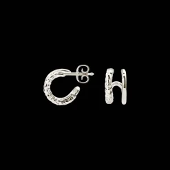 CAMILLE BRINCH SMALL TWIN ESSENTIA SØLV ØRERINGE - STEH