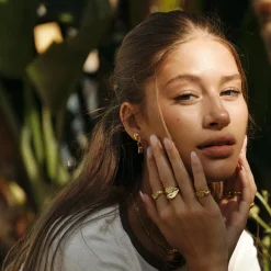 CAMILLE BRINCH SPARKLY BFF ØRESTIK I FORGYLDT SØLV - SPBE-FG