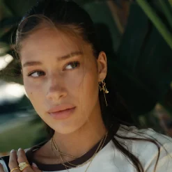 CAMILLE BRINCH STAR SPARKLY HOOPS ØRERINGE I FORGYLDT SØLV - STSPH-FG