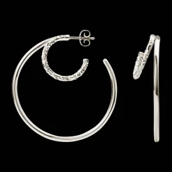 CAMILLE BRINCH STATEMENT TWIN ESSENTIA HOOPS SØLV - STTEH