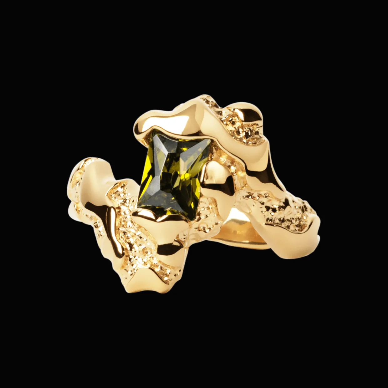 CAMILLE BRINCH STOR CONTRAST RING FORGYLDT SØLV - BCOR-FG