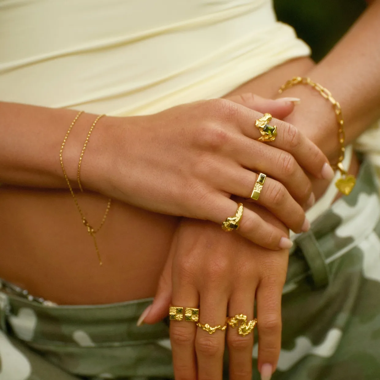 CAMILLE BRINCH STOR CONTRAST RING FORGYLDT SØLV - BCOR-FG