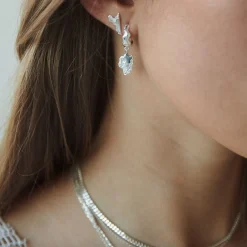 CAMILLE BRINCH STORE BLURRY LAYERS ØRERINGE SØLV - LBLAOE