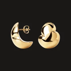 CAMILLE BRINCH STORE BOUNCY PUFFER ØRERINGE FORGYLDT SØLV - BBPUE-FG