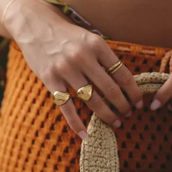 CAMILLE BRINCH TWIN ESSENTIA RING FORGYLDT SØLV - TER-FG