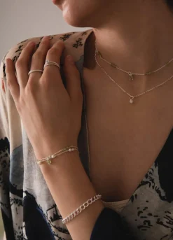 CARRÉ EIFFEL SØLV ARMBÅND MED PERLER - SB 4364 BI 16+1,5+1,5