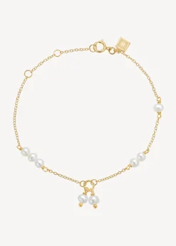 CARRÉ EIFFEL SØLV FORGYLDT ARRMBÅND MED PERLE - FB 4364 BI 16+1,5+1,5cm