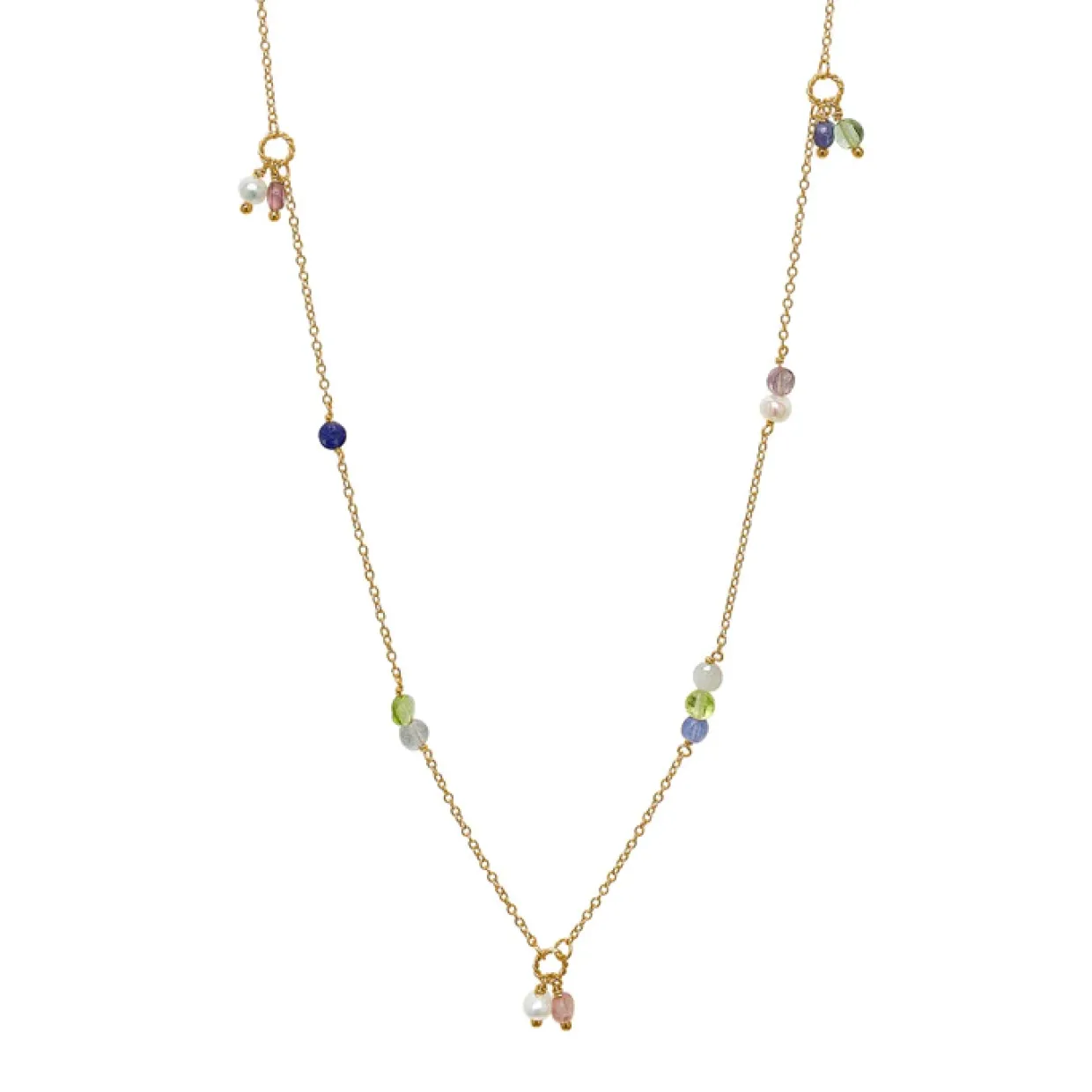 CARRÉ GEM CANDY HALSKÆDE SØLV FORGYLDT - FC 4364 LBBIPSTZPE38+2,5+2,5CM