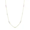 CARRÈ GEM CANDY SØLV FORGYLDT HALSKÆDE MED PERLE OG ROSA KVARTS - FC 4316 BIRQ 35+2,5+2,5