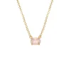 CARRÉ GEM CANDY SØLV FORGYLDT HALSKÆDE MED ROSA QUARTZ - FC 4371 RQ 38+2,5+2,5