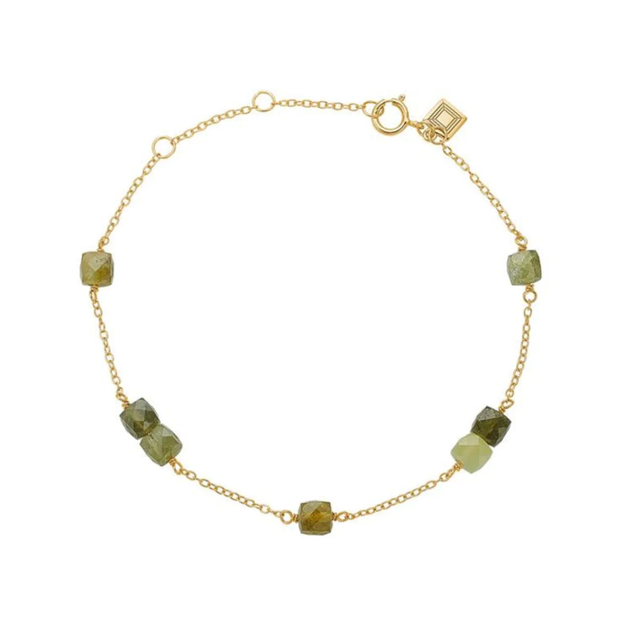 CARRÉ GEM CANDY SØLV FORGYLDT ARMBÅND MED GRANAT - FB 4343 GG 16+1,5+1,5