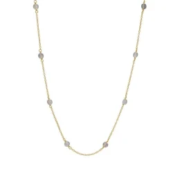 CARRÉ HALSKÆDE MED STEN SØLV FORGYLDT - FC 4338 LB 35+2,5+2,5