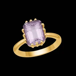CARRÈ MIDNIGHT SØLV FORGYLDT RING MED AMETYST - FR 4488 AM