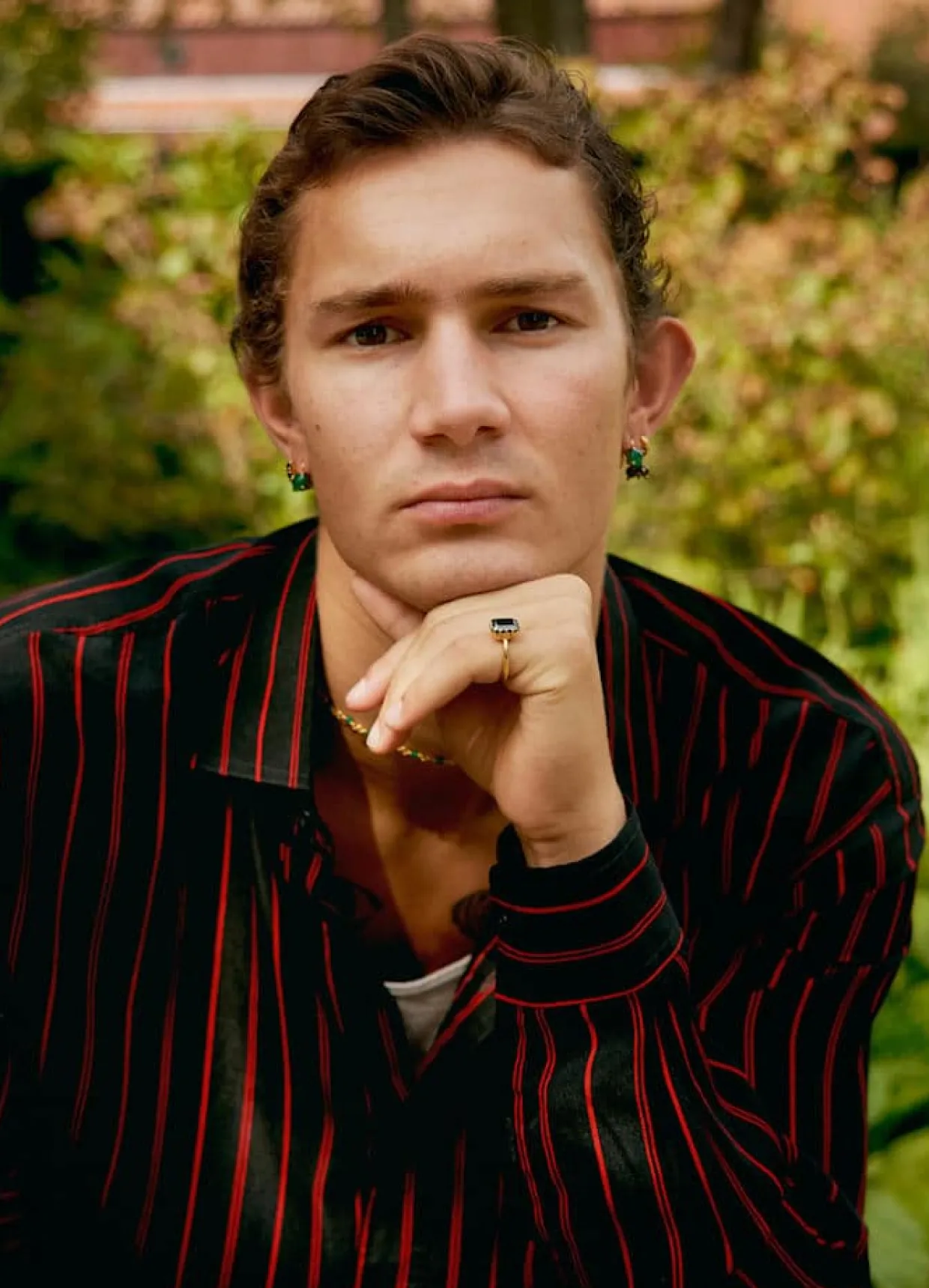 CARRÈ MIDTNIGHT SØLV FORGYLDD RING MED SORT ONYX - FR 4488 BA