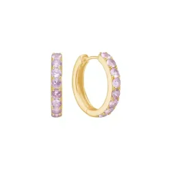 CARRÉ OLALLA SØLV FORGYLDTE ØRERINGE MED AMETYST - FH 4458 AM 2CM