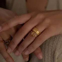 CARRÉ PASHA SØLV FORGYLDT RING - FR 4407