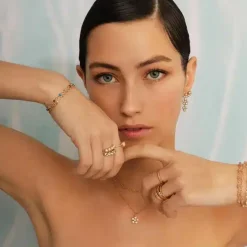 CARRÉ SØLV FORGYLDT ARMBÅND MED CHERRY KVARTS - FB 4456 CQ 16+1,5+1,5CM