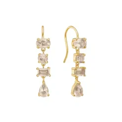 CARRÉ UNICORN SØLV FORGYLDT ØRERINGE MED CHAMPAGNE QUARTS - FH 4418 CHQ