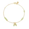 CARRE` SØLV FORGYLDT ARMBÅND MED PERIDOT - FB 4364 PE 16+1,5+1,5CM
