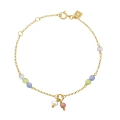 CARRE` SØLV FORGYLDT ARMBÅND MED ÆDELSTEN - FB 4364 LBBIPSTZPE 16+1,5+1,5CM