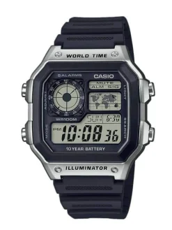 CASIO COLLECTION UR I STÅL MED GUMMIREM - AE-1200WH-1CVEF