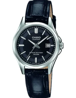 CASIO DAME UR CLASSIC RETRO MED SORT LÆDERREM - LTS-100L-1AVEF