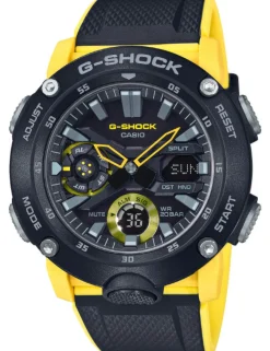 CASIO HERRE UR G-SHOCK ANADIGI MED SORT GUL GUMMIREM