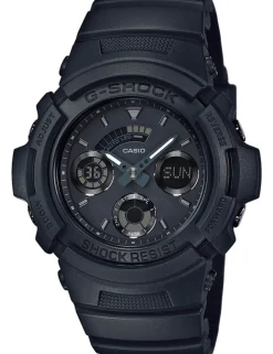 CASIO HERRE UR G-SHOCK ANALOG DIGITAL MED SORT GUMMIREM