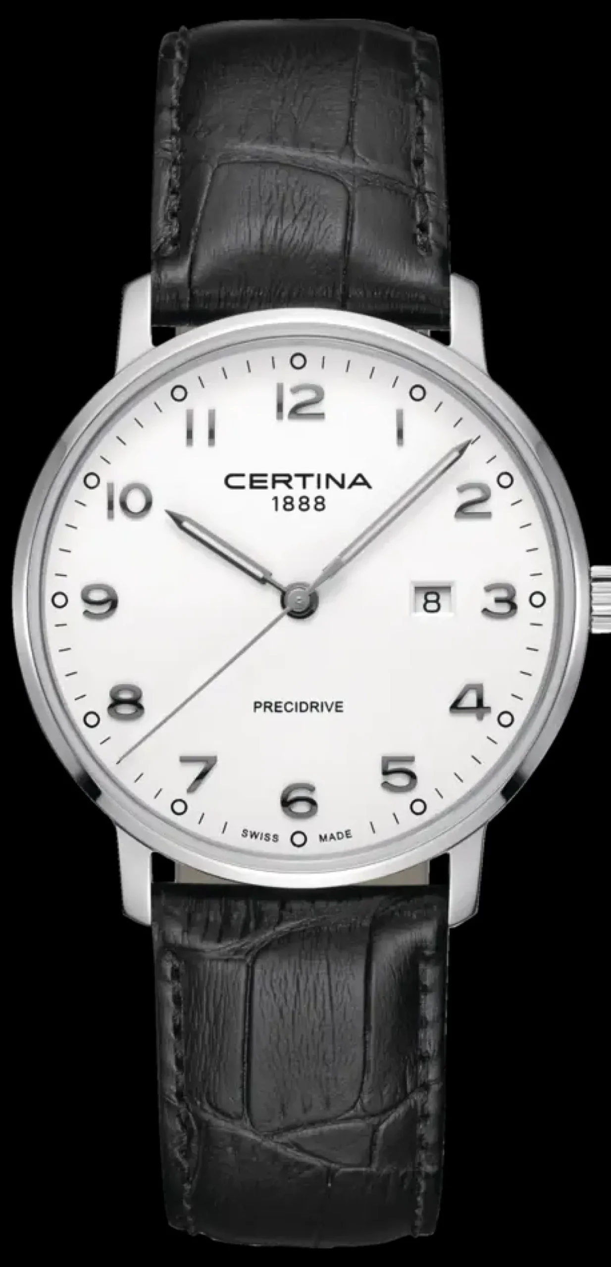 CERTINA DS CAIMANO STÅL SORT REM - C0354101601200