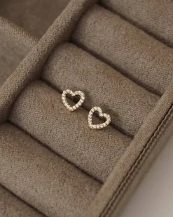 CHRISTOFFERSEN JEWELLERY HJERTE ØRESTIKKER 14 KARAT GULD MED 0,09 CARAT BRILLANTER - 3071281G