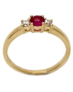 CHRISTOFFERSEN JEWELLERY RING 14 KARAT GULD MED RUBIN OG 0,11 CARAT BRILLANTER – 5000490-RU