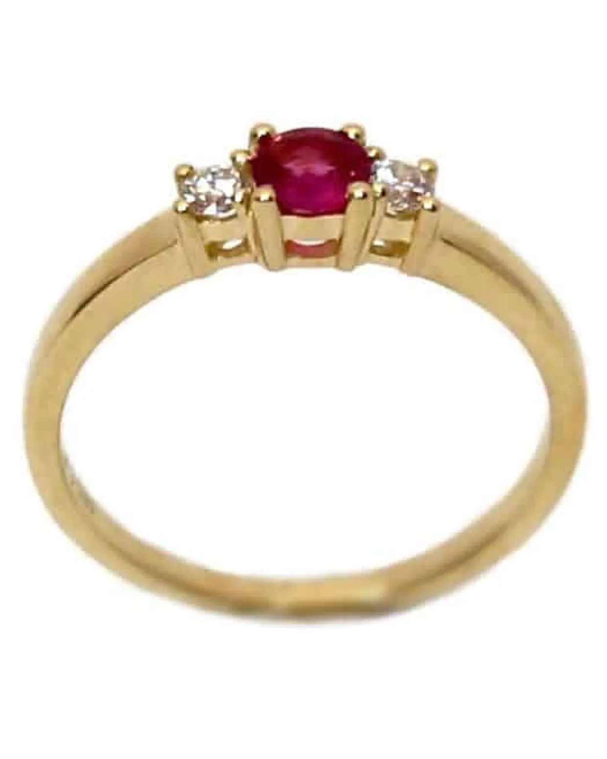 CHRISTOFFERSEN JEWELLERY RING 14 KARAT GULD MED RUBIN OG 0,11 CARAT BRILLANTER – 5000490-RU