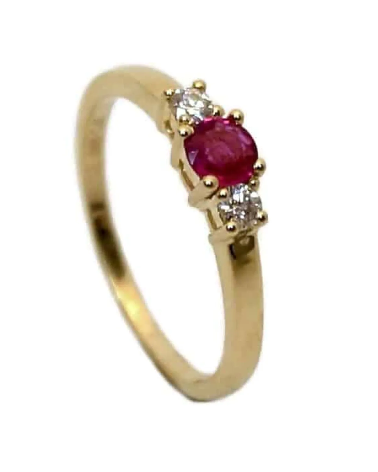 CHRISTOFFERSEN JEWELLERY RING 14 KARAT GULD MED RUBIN OG 0,11 CARAT BRILLANTER – 5000490-RU