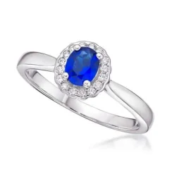 CHRISTOFFERSEN JEWELLERY SØLV RING MED SAFIRBLÅ ZIRKONIA - 5070775-9