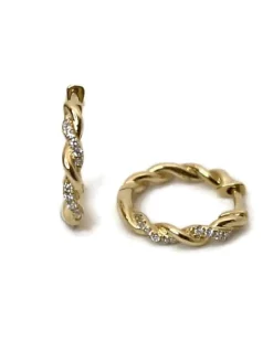 CHRISTOFFERSEN JEWELLERY SNOET KNÆK CREOL 14 KARAT GULD MED BRILLANTER – 3700538