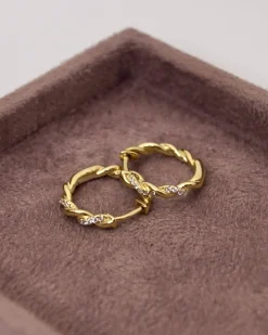 CHRISTOFFERSEN JEWELLERY SNOET KNÆK CREOL 14 KARAT GULD MED BRILLANTER – 3700538