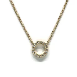 CHRISTOFFERSEN JEWELLERY HALSKÆDE 14 KARAT GULD CIRKEL MED BRILLANTER - 2000158