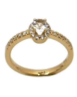 CHRISTOFFERSEN JEWELLERY ROSET RING 14 KARAT GULD MED TOPAS OG BRILLANTER – 5040129