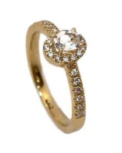 CHRISTOFFERSEN JEWELLERY ROSET RING 14 KARAT GULD MED TOPAS OG BRILLANTER – 5040129