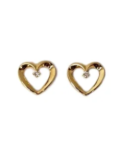 CHRISTOFFERSEN JEWELLERY HJERTE ØRESTIKKER 14 KARAT GULD MED 0,024 CARAT BRILLANTER – 3000864