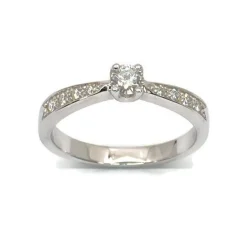 CHRISTOFFERSEN JEWELLERY RING 14 KARAT HVIDGULD MED BRILLANTER - 5001150-5