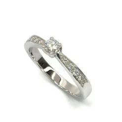 CHRISTOFFERSEN JEWELLERY RING 14 KARAT HVIDGULD MED BRILLANTER - 5001150-5