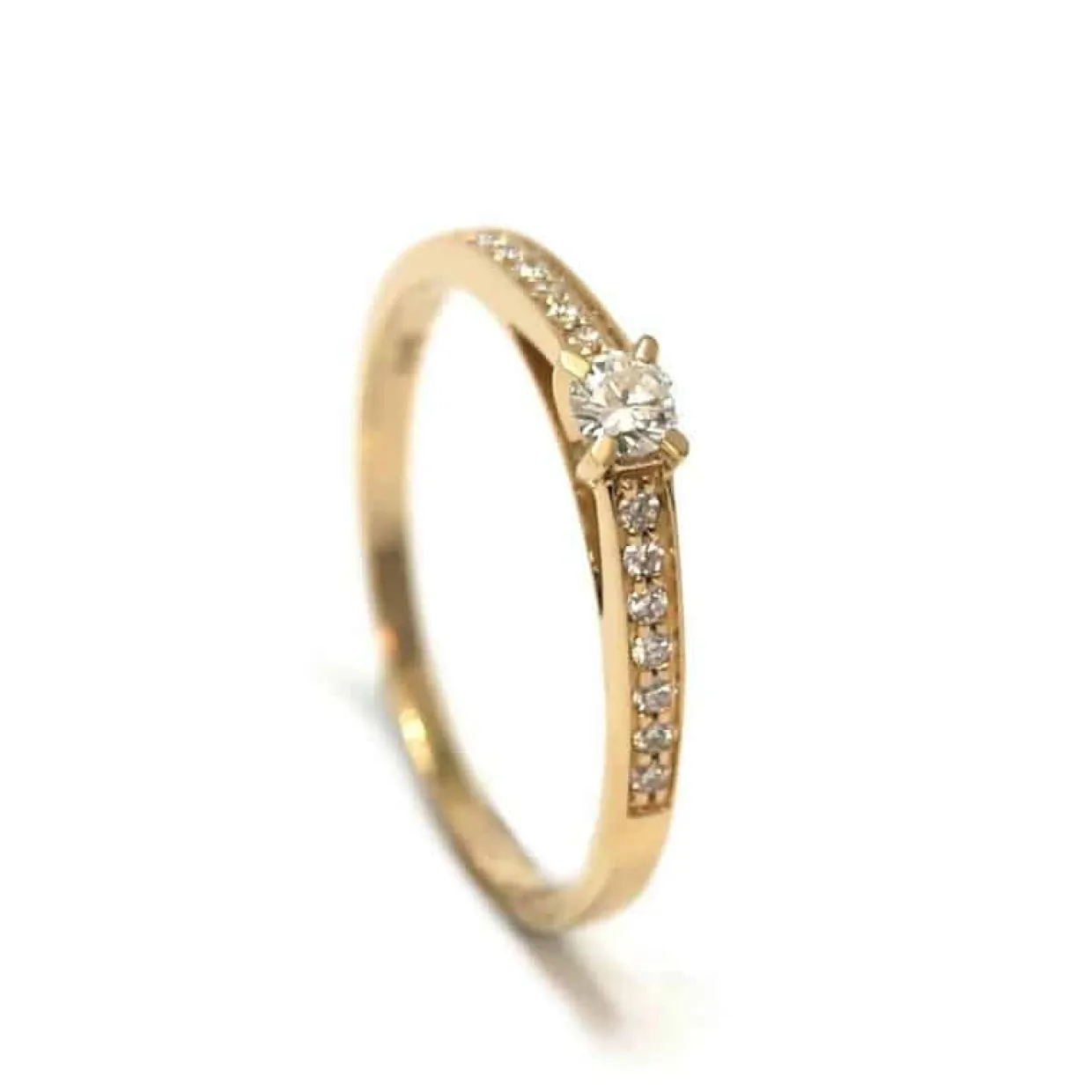 CHRISTOFFERSEN JEWELLERY RING 14 KARAT GULD MED 0,17 CARAT BRILLANTER - 5001036