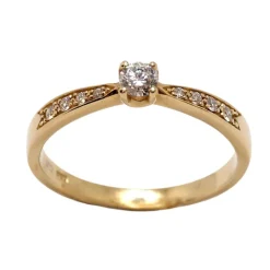 CHRISTOFFERSEN JEWELLERY RING 14 KARAT GULD MED BRILLANTER - 5001150