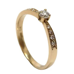 CHRISTOFFERSEN JEWELLERY RING 14 KARAT GULD MED BRILLANTER - 5001150