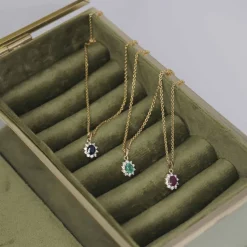 CHRISTOFFERSEN JEWELLERY ROSET VEDHÆNG 14 KARAT GULD MED SMARAGD OG BRILLANTER - 4070256G-SM