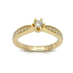 CHRISTOFFERSEN JEWELLERY RING 14 KARAT GULD MED BRILLANTER - 5000892