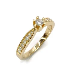 CHRISTOFFERSEN JEWELLERY RING 14 KARAT GULD MED BRILLANTER - 5000892